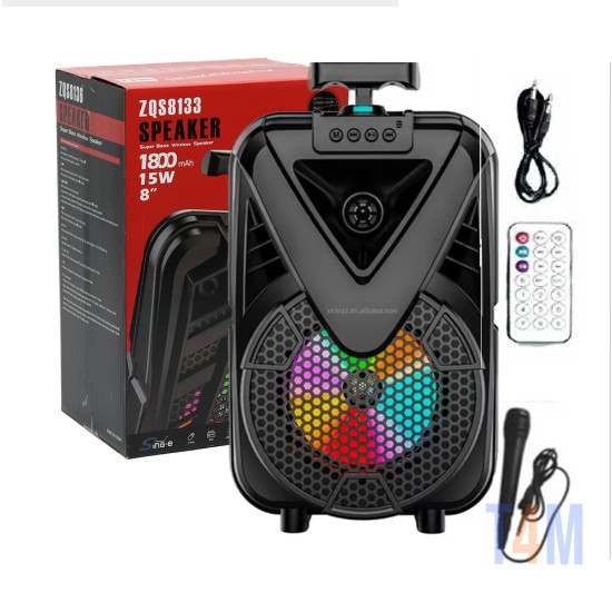 Sing-e Portable Bluetooth Speaker ZQS8133/ZQS8136 with Microphone and Remote Black